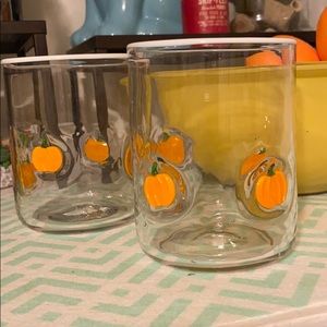Anthropologie Harvest Pumpkin Juice Glasses